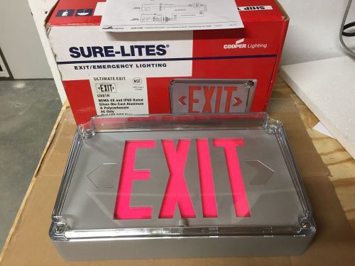 Sure-Lites UX61R Nema 4X IP66 Rated AC Only RED LED Exit Sign NIB