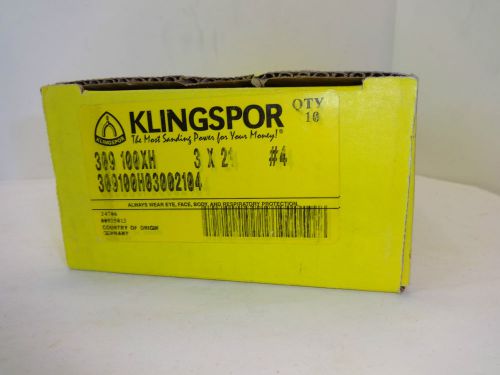 KLINGSPOR Sanding Belts 3 X 21  #4  309 100XH  Lot of 10 Belts - NEW