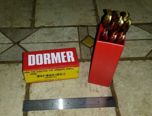 Set Of 5 Dormer HSS Tin Coated Tip Jobber Drill Bits 13/32&#034; A012 Ao12