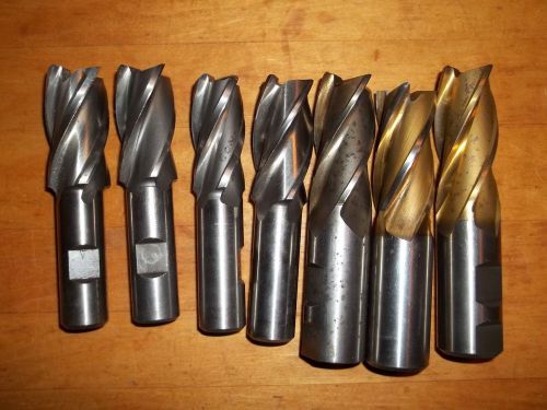 Lot of (7) 4 Flute End Mills - Machinist Tool Cutter - Lot 5