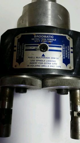 2- BROOMATIC METRIC TWIN SPINDLE SELF FEED UNIT