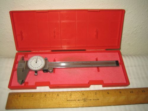 6&#034; mitutoyo dial caliper mn 84 stainless steel hardened shock proof 505-626-50 for sale
