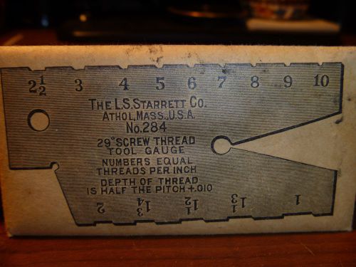 Starrett #284 29 degree Screw Thread Tool Gauge