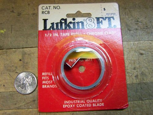 Lufkin 8 FT 1/2 inch tape measure replacement refill chrome clad RC8 new vintage