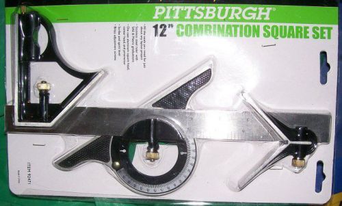Engineers combination square &amp; protractor tool set, 4-piece for sale