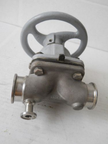 Stainless steel itt diaphragm valve 1.50&#034; tri clover sanitary clamp 6&#034; wheel ss for sale
