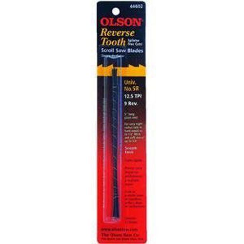 Olson 44602 5&#034; flat end reverse tooth scroll saw blades 12.5 tpi - 12 pack for sale
