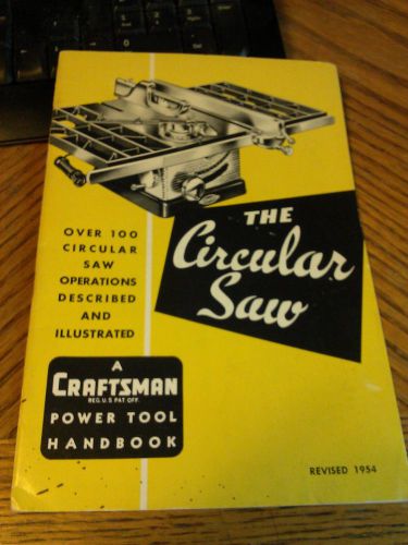 1954 CRAFTSMAN CIRCULAR SAW OWNERS MANUAL POWER TOOLS