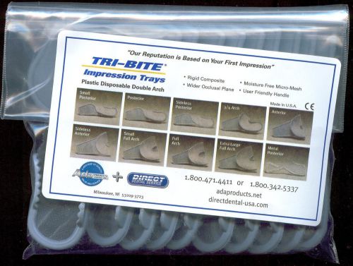 TRI-BITE  Plastic Disposable Arche Impreession Trays 30 pcs, new