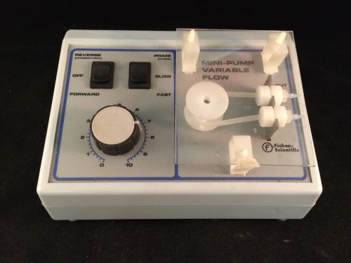 Fisher scientific mini-pump variable flow reversible pump w/ power supply for sale