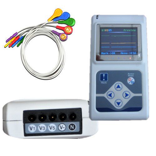3-channel color ECG EKG holter 24 hour w PC software
