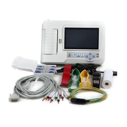 Ce 6 channel 12 lead ekg/ecg machine 7&#034; touch-screen+printer and paper,ecg600g for sale