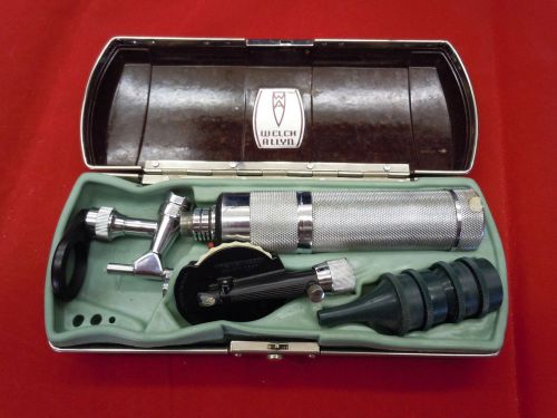 Vintage welch allyn otoscope ophthalmoscope diagnostic set w bakelite case for sale