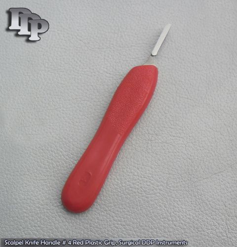Scalpel Knife Handle # 4 Red Plastic Grip, Surgical DDP Instruments