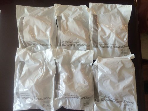 LOT OF 6 Laerdal DISPOSABLE RESUSCI MANIKIN AIRWAY FOR RECORDING ANNE cpr train
