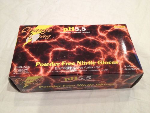 Orange Lightning 6 mil Powder Free Nitrile Gloves Small pH5.5 Latex Free Lot 2