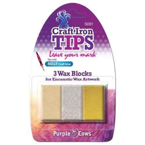 Purple Cows 5061 Artistic Craft Iron Encaustic Wax, Gold, Silver and Clear Wax