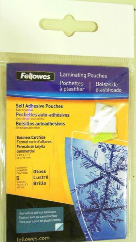 Fellowes Self-Adhesive Laminating Pouch Business Card 5mil 5PK Clear CHOP 3GPCz1