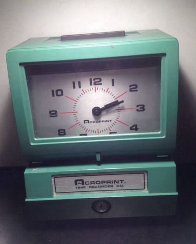 Acroprint time recorder clock punch raleigh steampunk man cave decor office vtg for sale