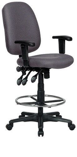 Ergonomic Full Function Drafting Chair by Harwick in Rich Gray Fabric