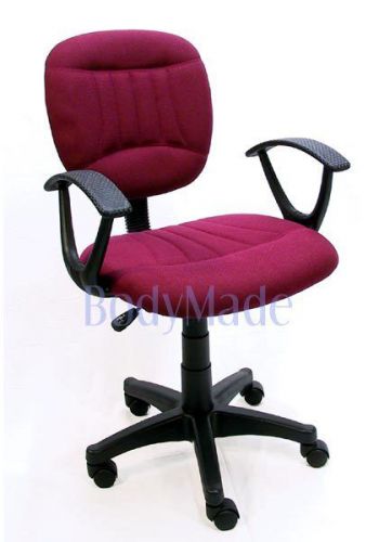 New Burgundy Fabric Home Office Computer Chair w Swivel