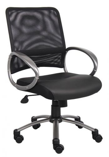 B6406 boss black mesh office/computer task chair with pewter finish for sale