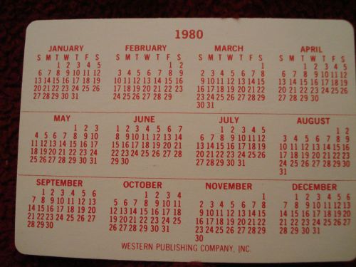 Western Publishing Co. Pocket Calendar 1980-1981 year at a Glance 3.5&#034;x 2.5&#034;MINT