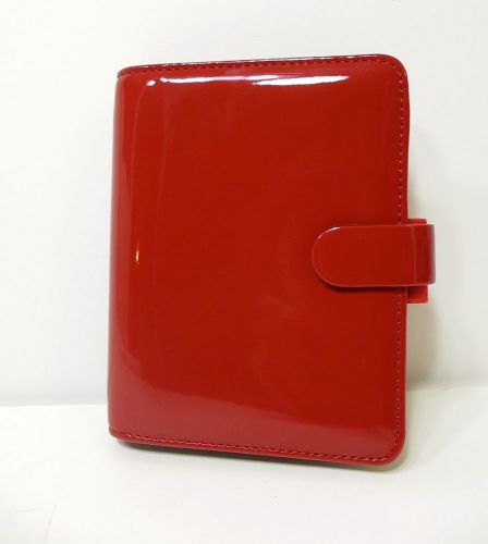 Filofax ~ PATENT ~ Cherry Red Patent Leather ~ POCKET Organizer ~ NEW