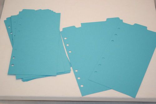 12 turquoise Filofax Personal size Tabbed dividers monthly subject top tab