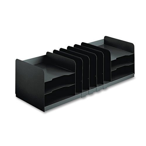 SteelMaster Adjustable Organizer, 11 Sections, Steel, 30 x 11 x 8 1/8, Black