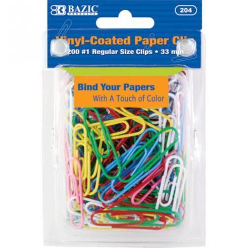 BAZIC Assorted Color Paper Clips 24 Packs of 200 204-24