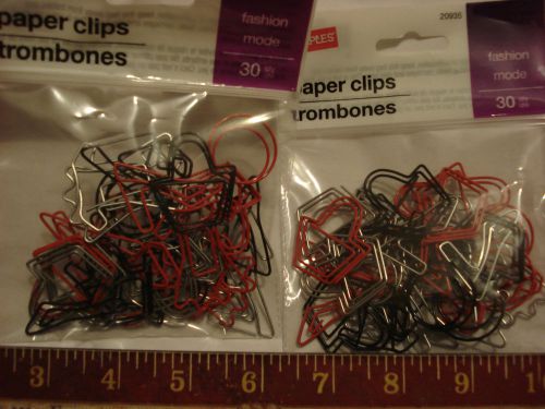 1 Fashionable 30 red and black paper clips pack shoes bags shopaholic