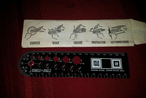 Vintage GM Central Foundry Multi-Use Office Tool ruler/compass/scale and more!