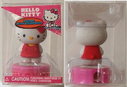 Sanrio Hello Kitty Eraser w/ Sharpener, 2 1/4&#034; High &amp; 1 1/4&#034; Wide, NEW IN BOX!