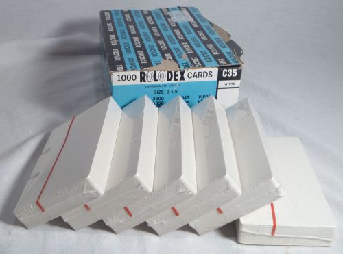 NEW Genuine ROLODEX C35 White Rotary File Cards 3&#034; x 5&#034; 600 Cards 6 SEALED PACKS