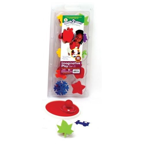Imaginative Play 10 Giant Rubber Stamper Set #2 w Case/Dog etc