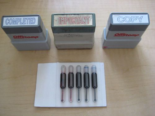 Lot of  3 - XStamper IMPORTANT COPY COMPLETED Rubber Office Stamps