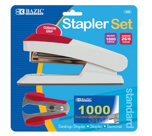 BAZIC Comfort Grip Desktop Stapler Set, Case of 12