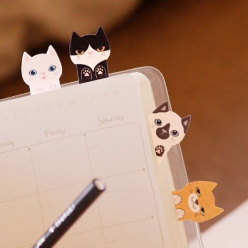 Sticky Notes Memo Pad -Lovely Kitty Friends 80sheets Cute index bookmark Post it