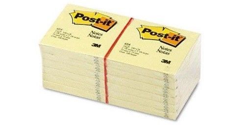 12 Pads (1200 Sheets) 3M Post-It Notes, 3&#034; x 3&#034;, 100 Sheets / Pad, Free Shipping