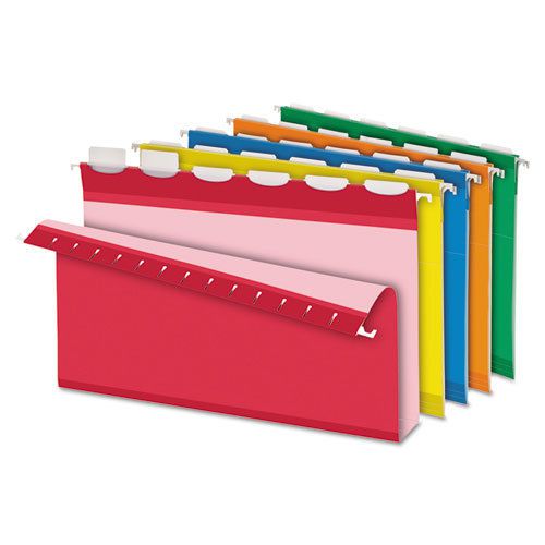 Ready-tab lift tab 2&#034; capacity hanging folders, legal, assorted, 20/box for sale
