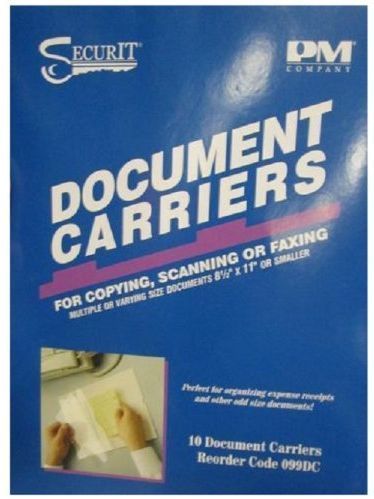 Carrier 8 5 X 11 5 Inches Clear Front/white Backing Per Package 99dc