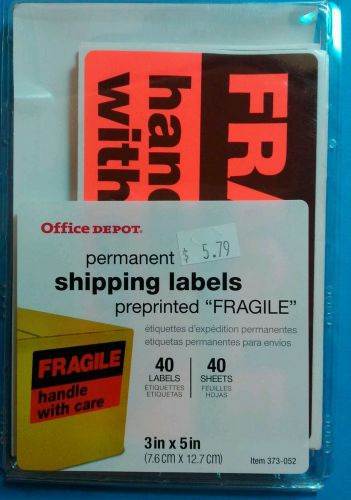 Shipping label &#034;fragile &#034;40pc