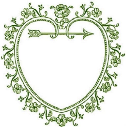 30 Custom Vintage Green Heart Personalized Address Labels