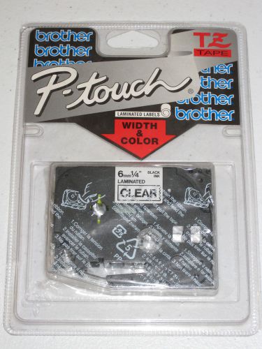 NEW Brother P-Touch TZ Tape Laminated Labels Clear W/Black Ink 6mm-1/4&#034; TZ-111