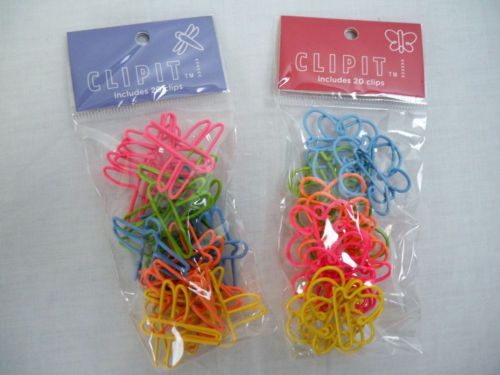 Dragonfly &amp; Butterfly clipits paper clips new 40 butterflies and 40 dragonflies