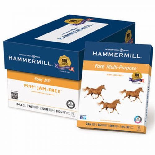 Hammermill Fore Multipurpose Paper, Letter, 24lb, 96-Bright, 5,000ct HAM 103283
