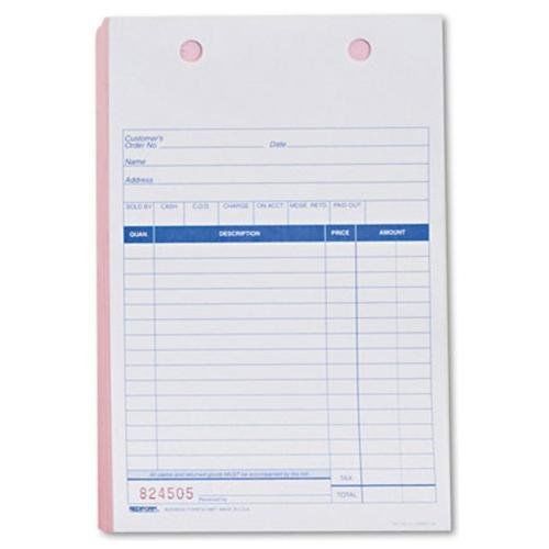 REDIFORM OFFICE PRODUCTS 5558BT Sales Form For Registers, 5-1/2 X 8-1/2, Blue