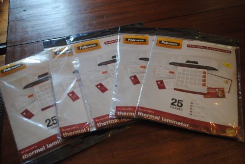 lot 125 FELLOWES Thermal Laminating Pouches assorted Letter Business Card Sheets
