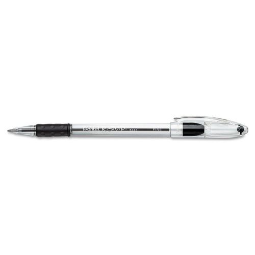Pentel RSVP (5) black ink ball point pens